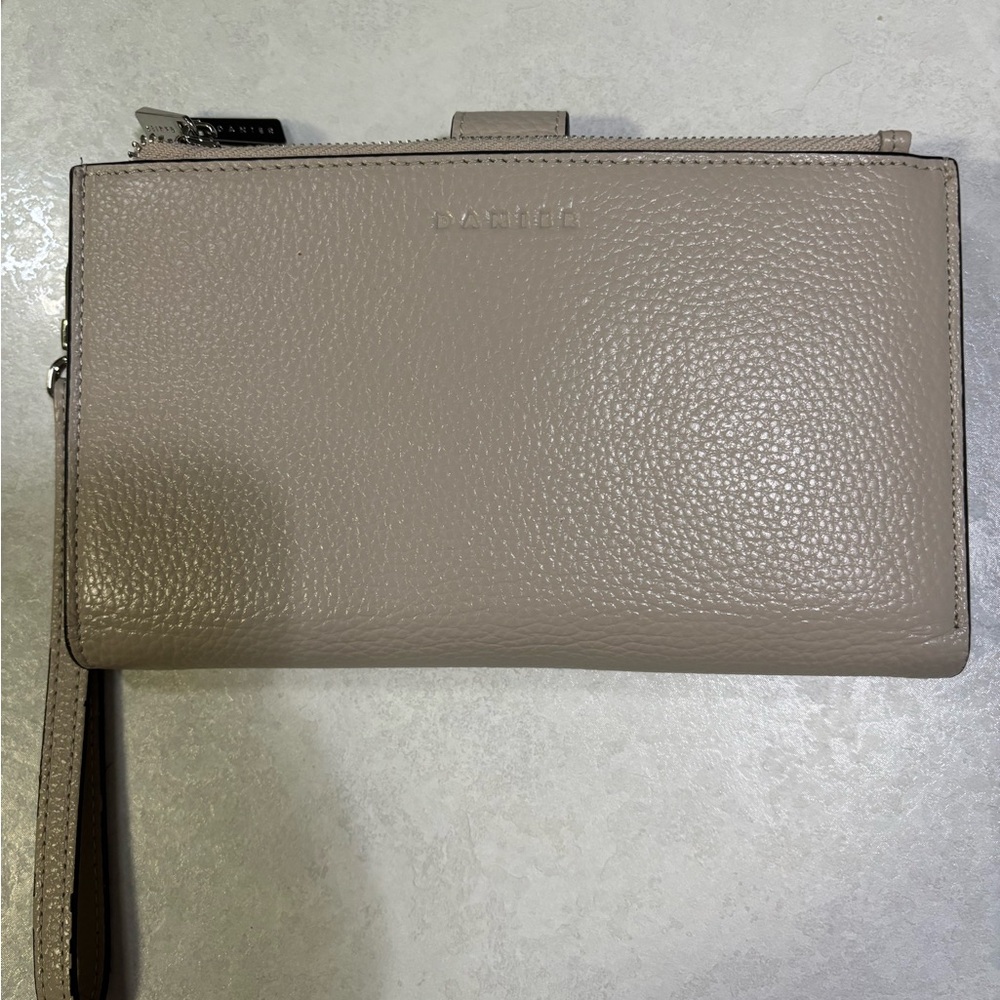 Danier Tan Leather Clutch Wristlet